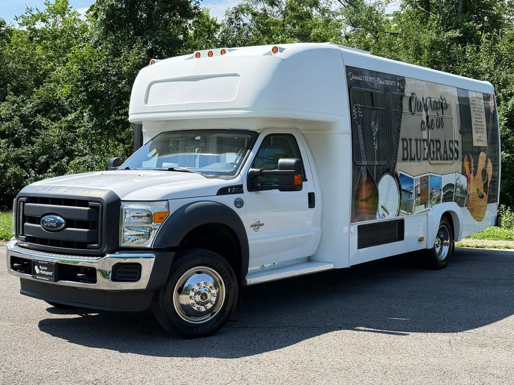 2014 Ford Super Duty F-450 DRW Cab-Chassis 4x4, 16 Passenger, Package Shelves, Carpeted Luggage Compartment - 23035823 - 0