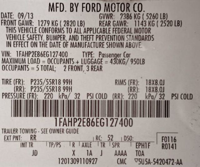 2014 Ford Taurus 4dr Sedan SEL FWD - 22945060 - 4