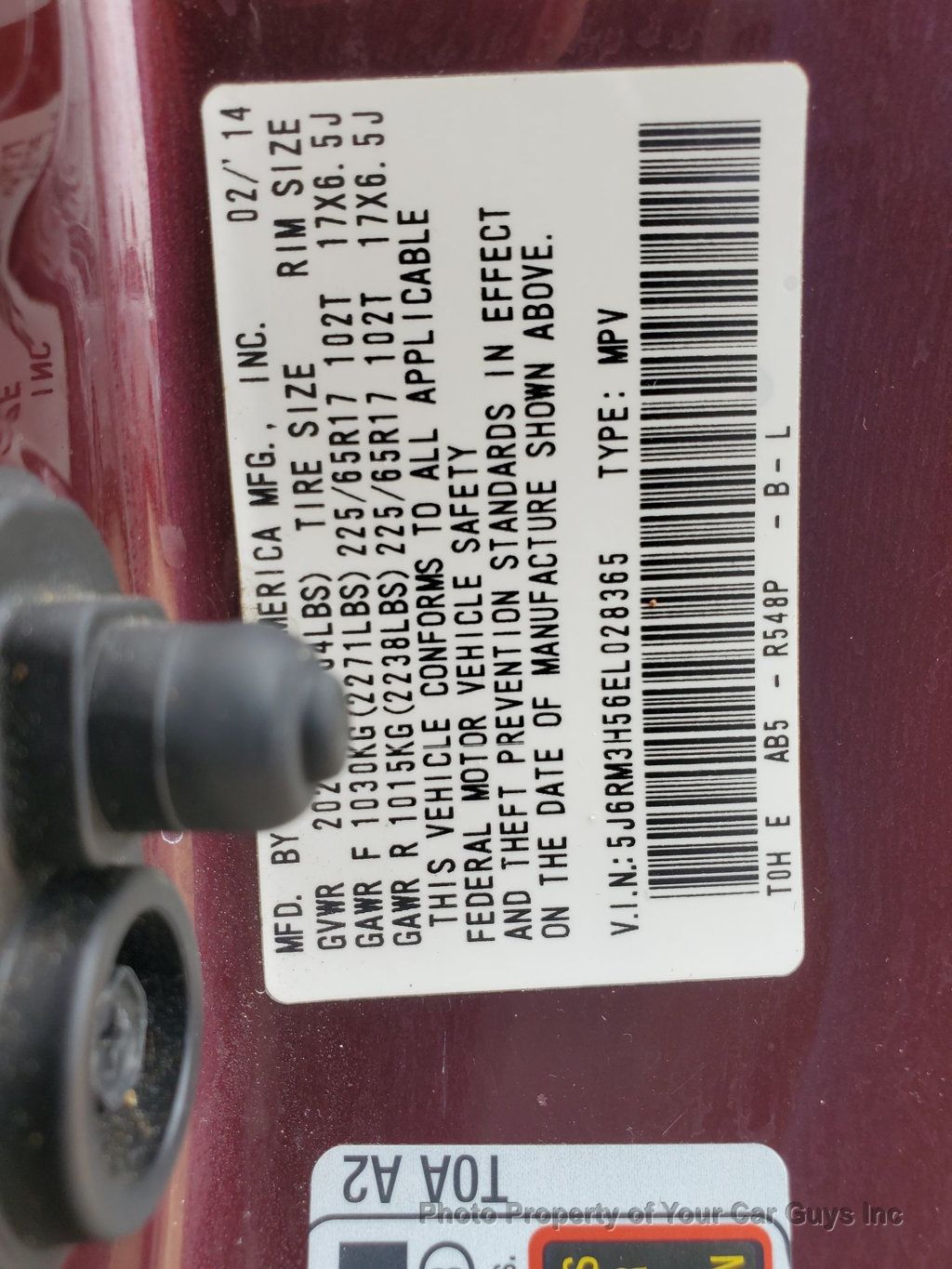 2014 Honda CR-V 2WD 5dr EX - 23023889 - 25