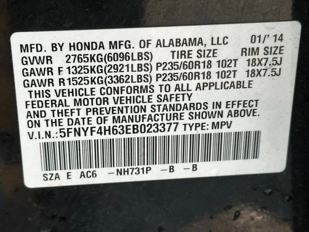 2014 Honda Pilot 4WD 4dr EX-L w/RES - 22895285 - 14