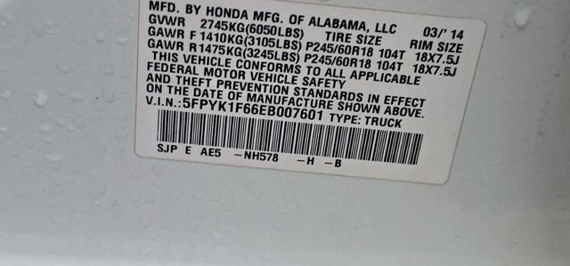 2014 Honda Ridgeline 4WD Crew Cab SE - 22995206 - 10