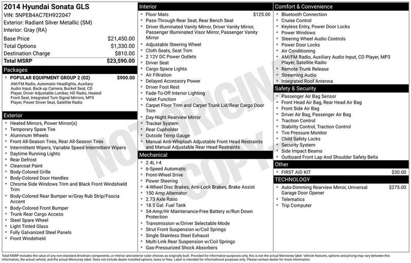 2014 Hyundai Sonata 4dr Sedan 2.4L Automatic GLS - 22950233 - 5