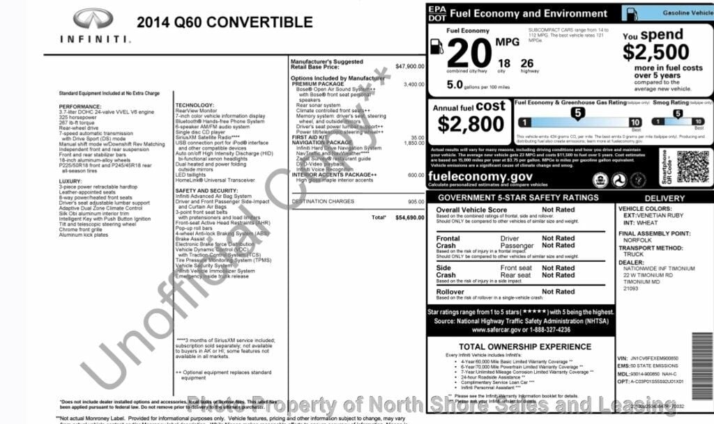 2014 INFINITI Q60 Convertible Premium - 23036896 - 74