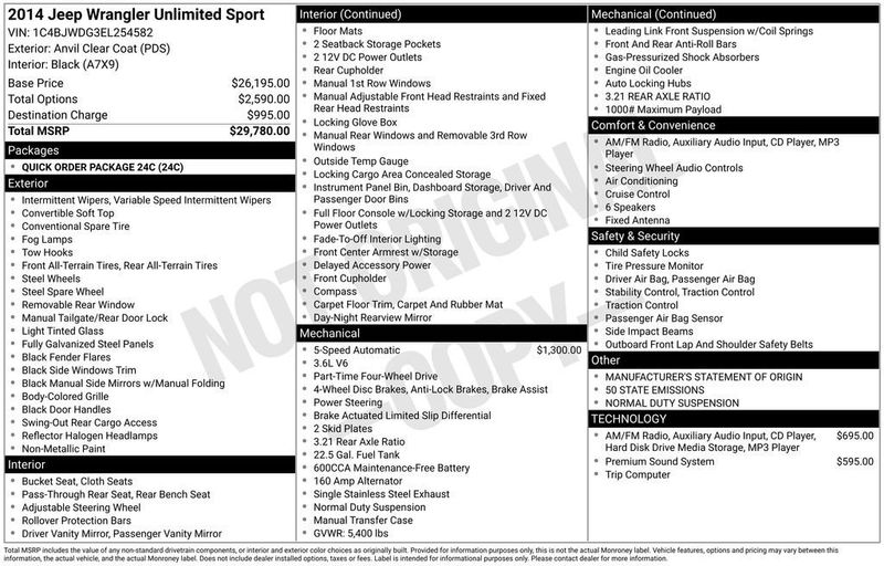 2014 Jeep Wrangler Unlimited Unlimited Sport - 22947112 - 5