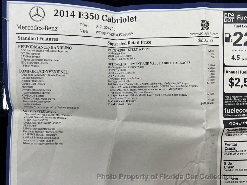 2014 Mercedes-Benz E-Class E350 Cabriolet RWD Sport Premium Package - 22431165 - 97