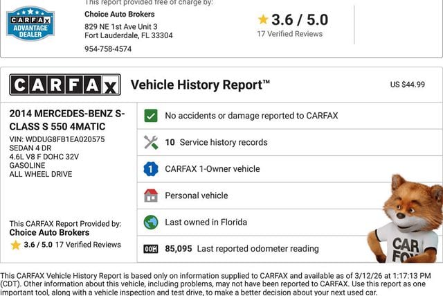 2014 Mercedes-Benz S-Class S550 4MATIC Edition 1 Sedan - 22997487 - 1