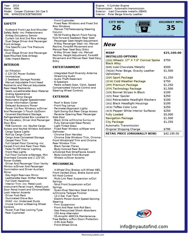 2014 MINI Cooper S Clubman FULLY LOADED PKG, PAN SUNROOF, SPORT, NAVIGATION, HEATED SEATS - 22948791 - 23