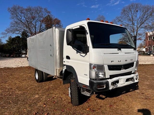 2014 Mitsubishi FUSO 4X4 STAKE BODY 13 FOOT  WITH SLIDING VINYL TOP  ONLY 6,000 MILES - 22588640 - 2