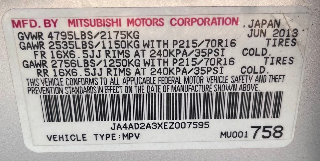 2014 Mitsubishi Outlander 3rd Row Seating 7 - 21908225 - 33