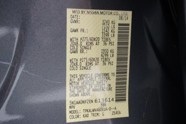 2014 Nissan Armada 2WD 4dr Platinum - 23016462 - 29