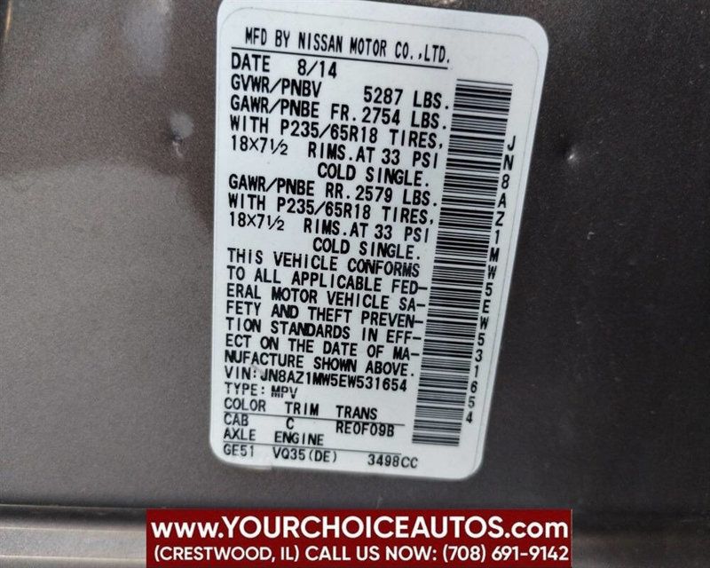 2014 Nissan Murano AWD 4dr SL - 22917689 - 39