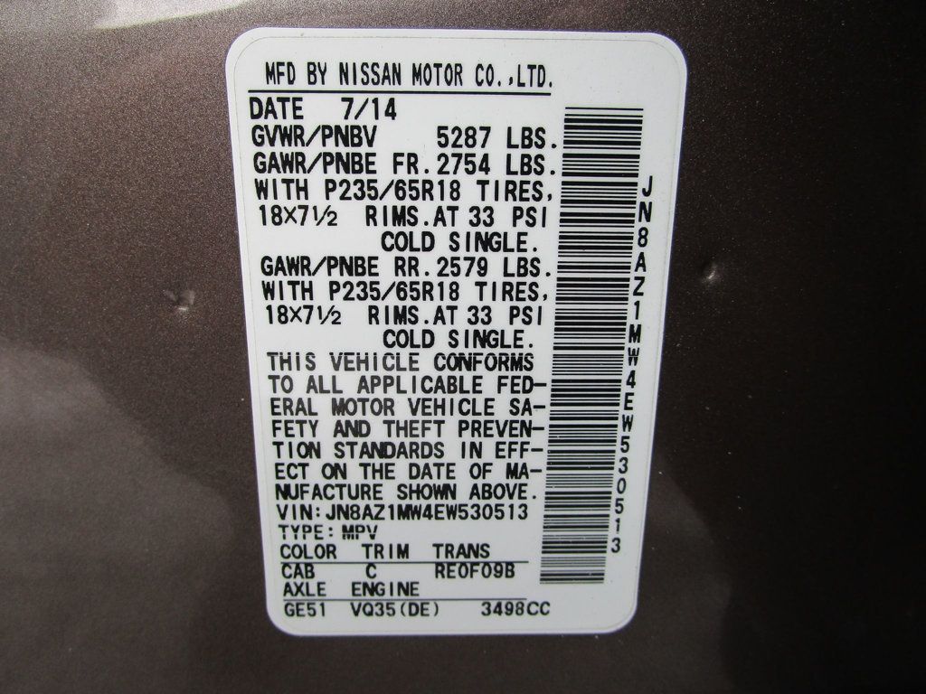 2014 Nissan Murano AWD 4dr SL - 22975402 - 35