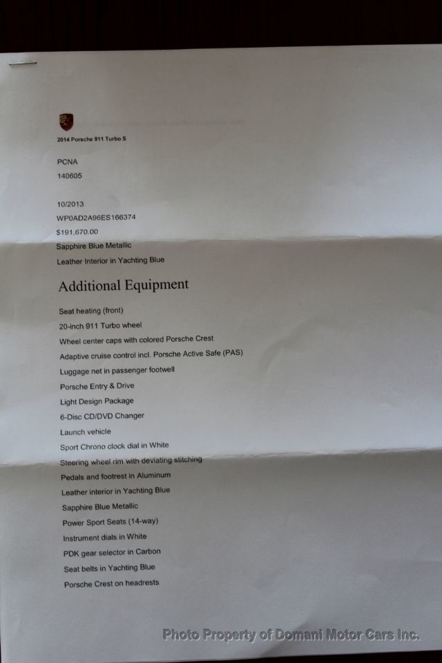 2014 Porsche 911 2dr Coupe Turbo S - 19034689 - 2