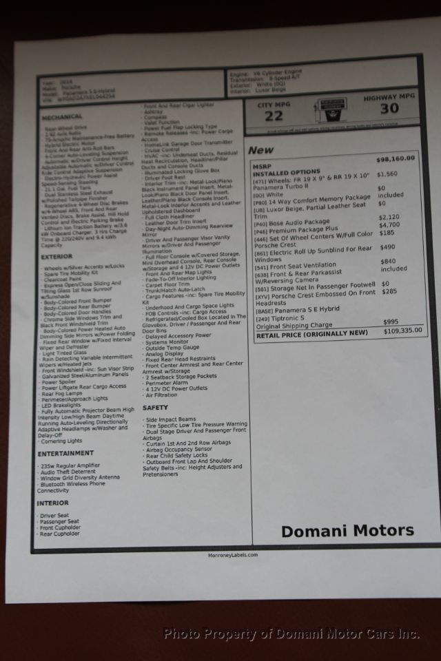 2014 Porsche Panamera One Florida Owner S HYBRD ORIGINALLY $ 109,335 - 20564925 - 3