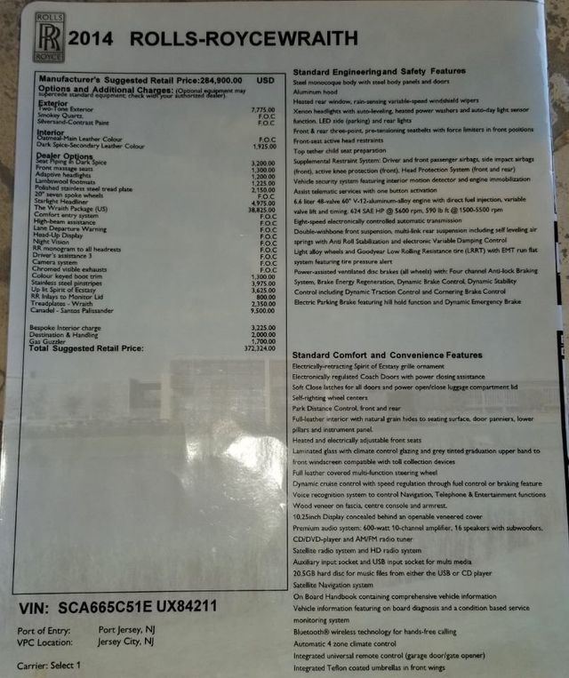 2014 Rolls-Royce Wraith 2dr Coupe - 20997011 - 55