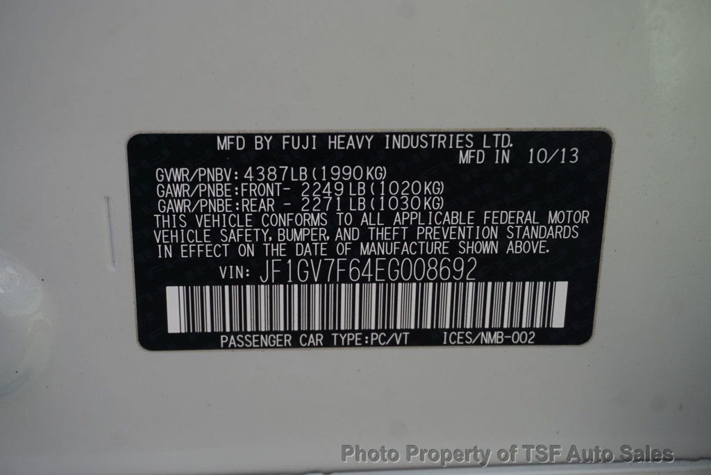 2014 Subaru Impreza Sedan WRX 4dr Manual WRX Premium RECARO SEATS CARBON FIBER STEERING WHEELS - 22940516 - 36