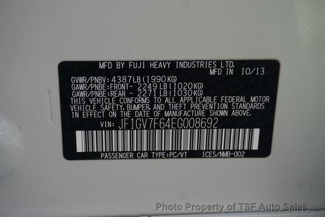 2014 Subaru Impreza Sedan WRX 4dr Manual WRX Premium RECARO SEATS CARBON FIBER STEERING WHEELS - 22940516 - 36