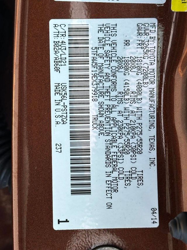 2014 Toyota Tundra CrewMax 5.7L FFV V8 6-Spd AT 1794 (Natl) - 22920017 - 15