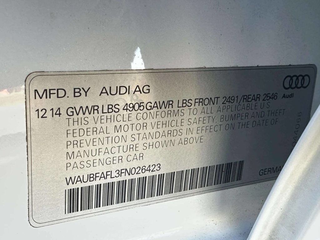 2015 Audi A4 4dr Sedan Automatic quattro 2.0T Premium - 22971679 - 28