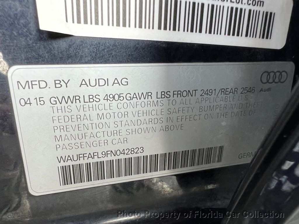 2015 Audi A4 Quattro 2.0T Premium Plus S-Line Sedan - 22632660 - 93