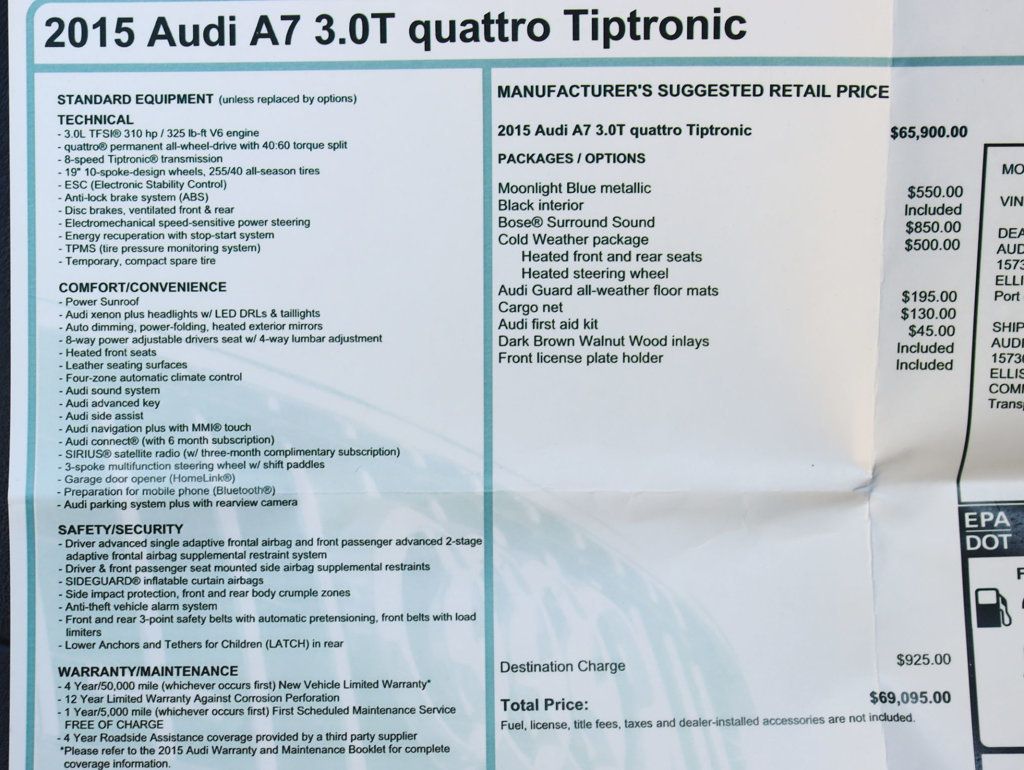 2015 Audi A7 4dr Hatchback quattro 3.0 Premium Plus - 23076127 - 38