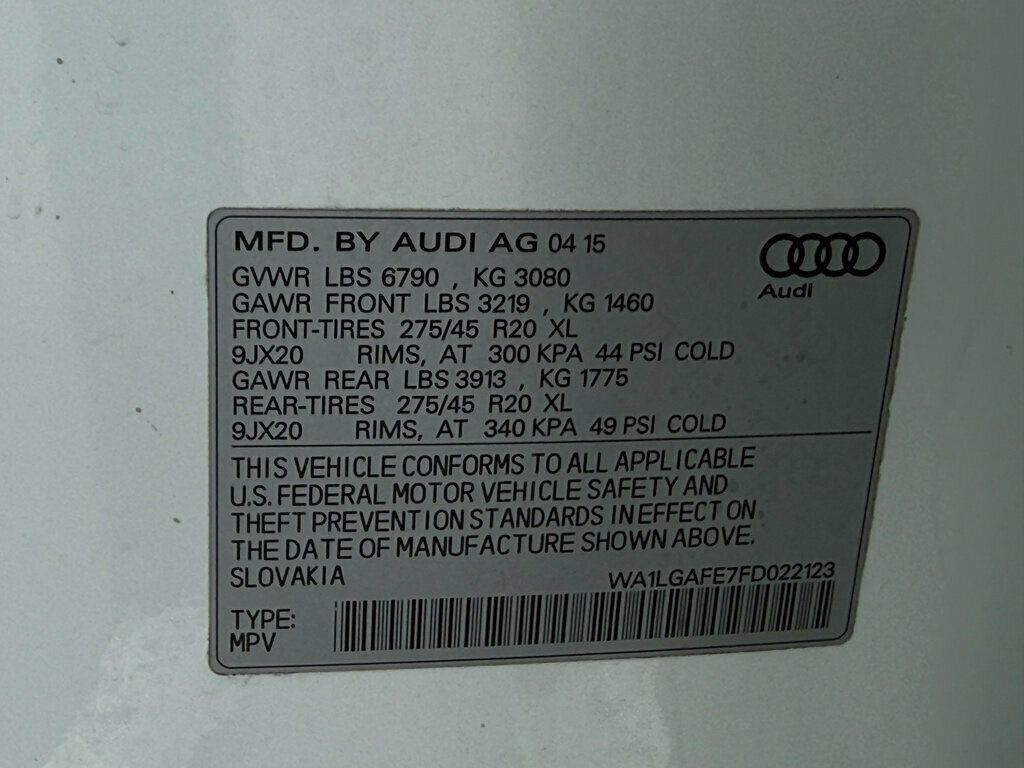 2015 Audi Q7 quattro 4dr 3.0T Premium Plus - 23093549 - 43