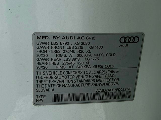 2015 Audi Q7 quattro 4dr 3.0T Premium Plus - 23093549 - 43
