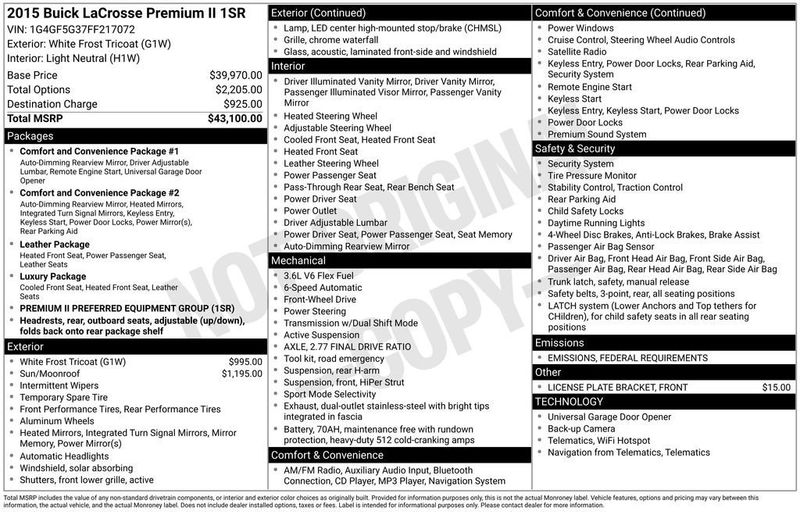 2015 Buick LaCrosse Premium II Group - 22946958 - 5