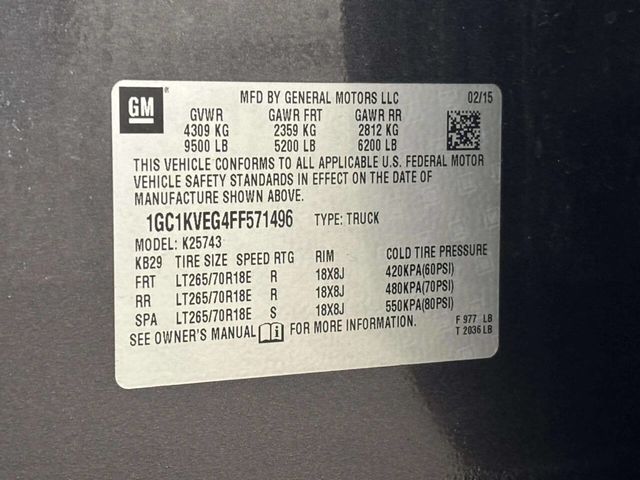 2015 Chevrolet Silverado 2500HD LT 4x4 4dr Crew Cab LB - 22973761 - 40