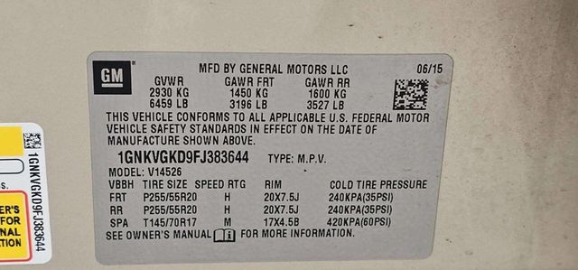 2015 Chevrolet Traverse AWD 4dr LT w/1LT - 22992752 - 8