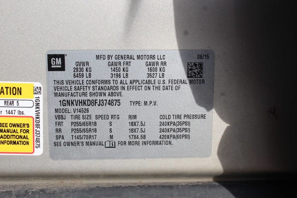 2015 Chevrolet Traverse AWD 4dr LT w/2LT - 22913942 - 28