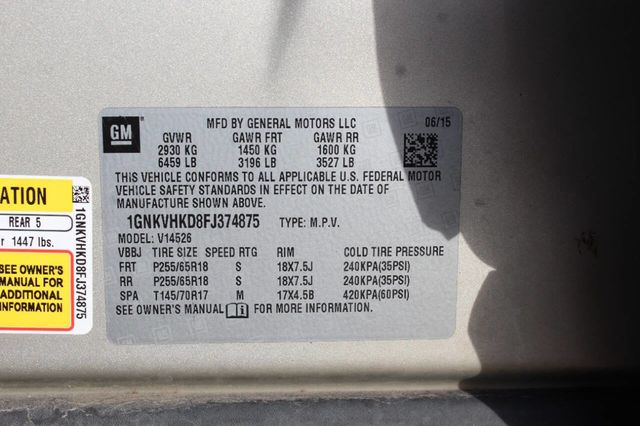 2015 Chevrolet Traverse AWD 4dr LT w/2LT - 22913942 - 28