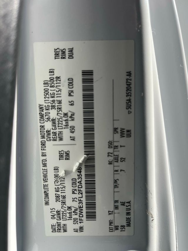 2015 Ford Econoline Commercial Cutaway E350 Unicel Fiberglass Cube Box Van  - 22939331 - 32