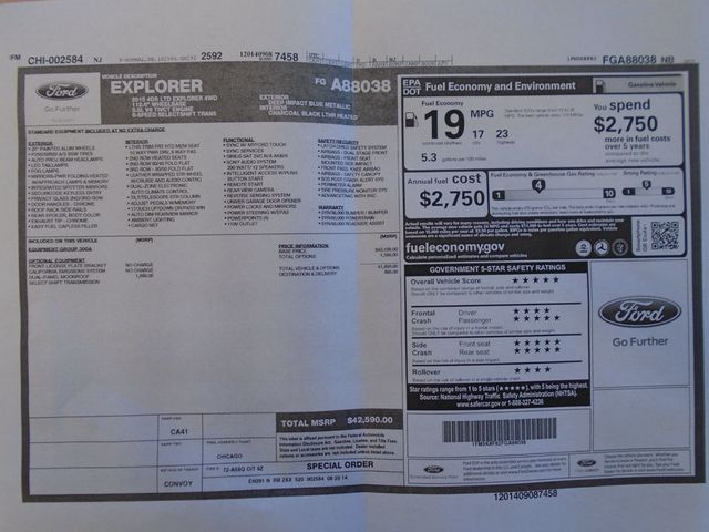 2015 Ford Explorer 4WD 4dr Limited - 22941541 - 49