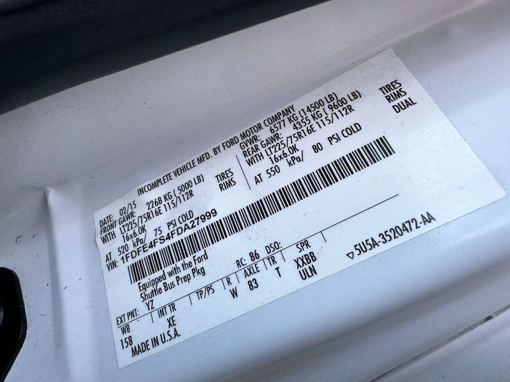 2015 Ford E-450 Non-CDL Wheelchair Shuttle Bus For Sale For Adults Church Seniors & Handicapped Transportation - 22990663 - 45