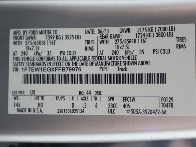 2015 Ford F-150 4WD SuperCrew 145" Lariat - 22941287 - 61