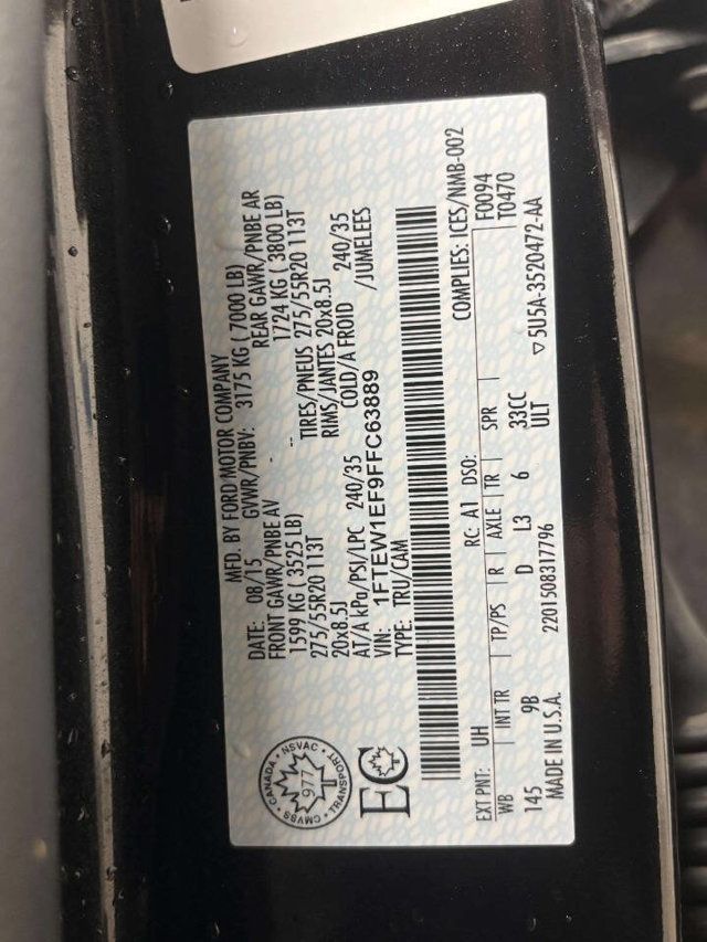 2015 Ford F-150 4WD SuperCrew 145" Platinum - 22988607 - 43