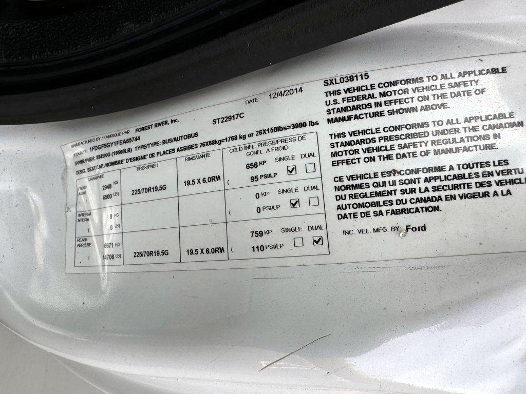 2015 Ford F-550 Cutaway 24 Pass Wheelchair Shuttle Bus For Tours Charters Activity & Church Transportation - 22920061 - 49