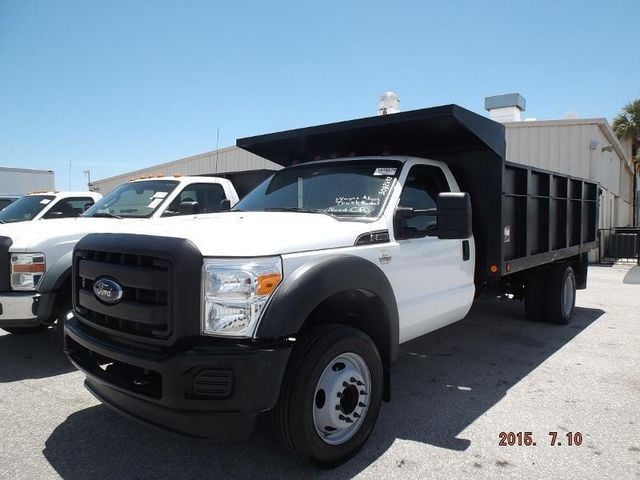 2015 Ford Super Duty F-550 DRW REG CAB * 2WD * 6.7L DIESEL * 14' LANDSCAPE DUMP * 19K MILES - 13936291 - 0