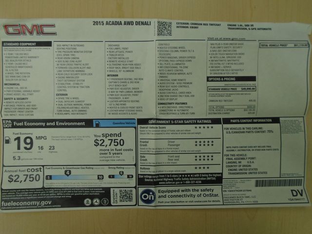2015 GMC Acadia AWD 4dr Denali - 22948859 - 52