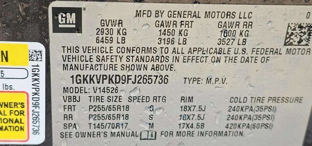 2015 GMC Acadia AWD 4dr SLE w/SLE-2 - 22985476 - 10