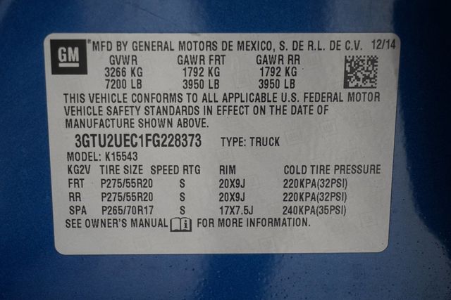 2015 GMC Sierra 1500 4WD Crew Cab 143.5" SLE - 22995861 - 29