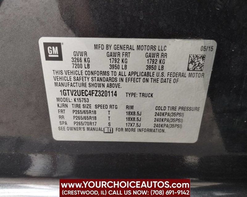 2015 GMC Sierra 1500 4WD Double Cab 143.5" SLE - 22919565 - 39