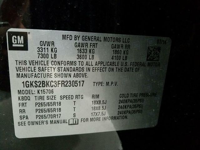 2015 GMC Yukon 4WD 4dr SLT - 15400132 - 10