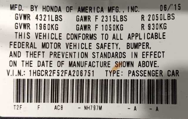 2015 Honda Accord Sedan 4dr I4 CVT Sport - 22937674 - 4