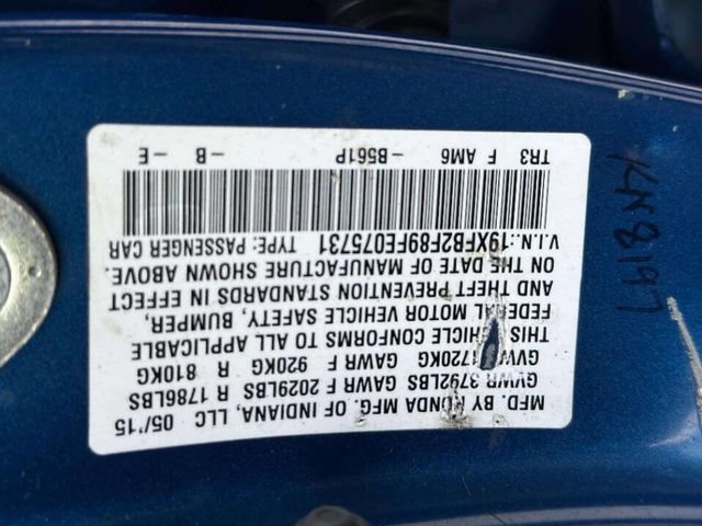 2015 Honda Civic Sedan 4dr CVT EX - 23054670 - 23
