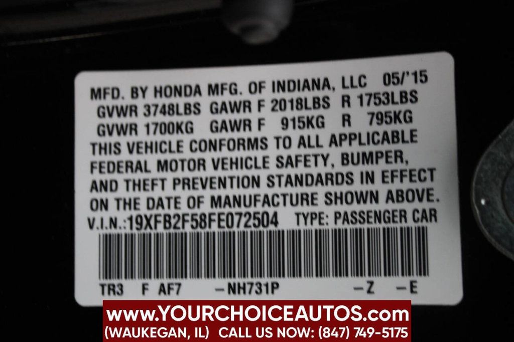 2015 Honda Civic Sedan 4dr CVT LX - 22815674 - 34
