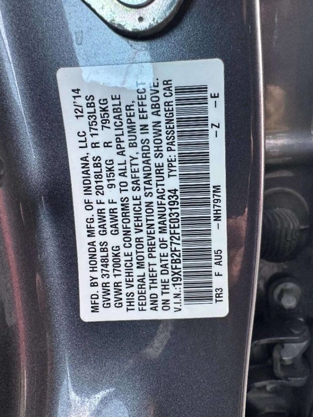 2015 Honda Civic Sedan 4dr CVT SE - 22986779 - 36