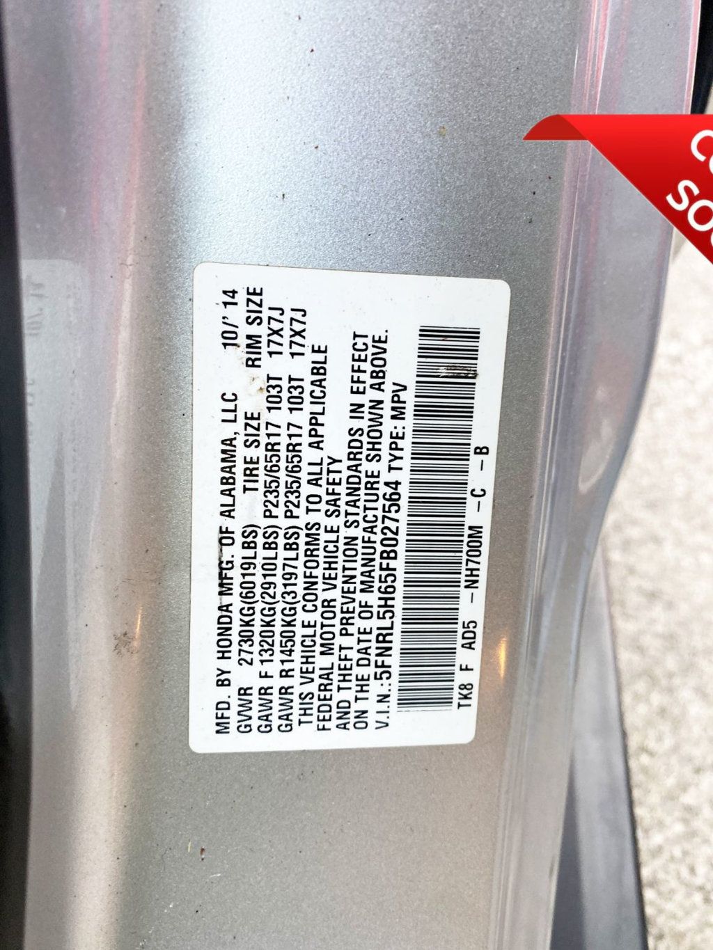 2015 Honda Odyssey 5dr EX-L w/Navi - 22959069 - 11