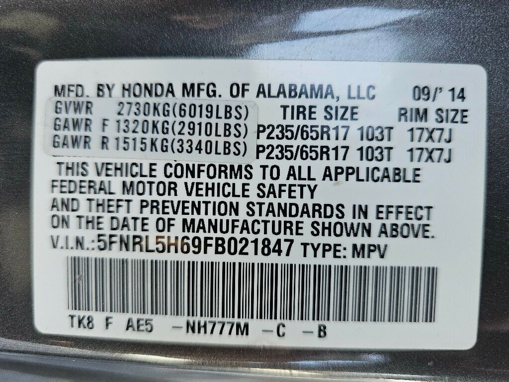 2015 Honda Odyssey 5dr EX-L w/Navi - 22974381 - 41